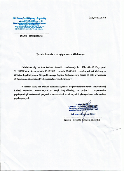 kwalifikacje - dariusz szukalski