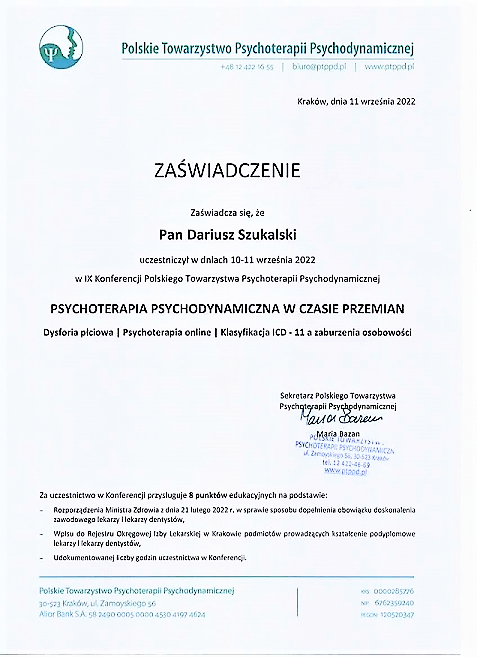 kwalifikacje - dariusz szukalski