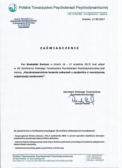 kwalifikacje - dariusz szukalski
