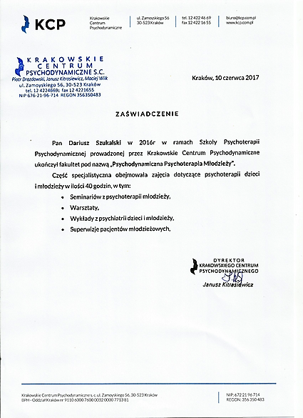 kwalifikacje - dariusz szukalski